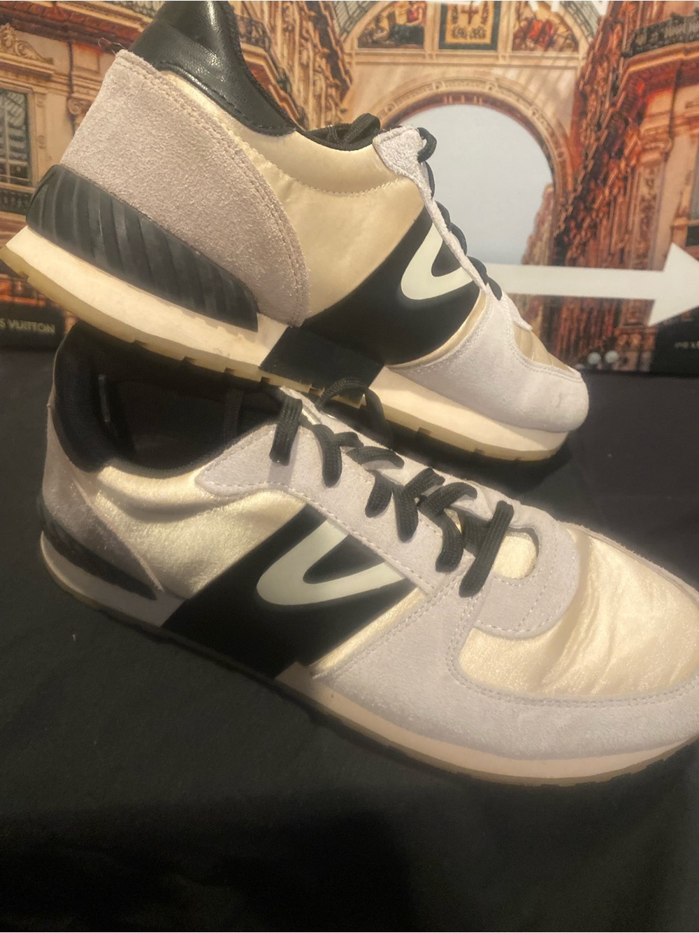 Tretorn Women's Cream and Black Retro Runner Sneakers